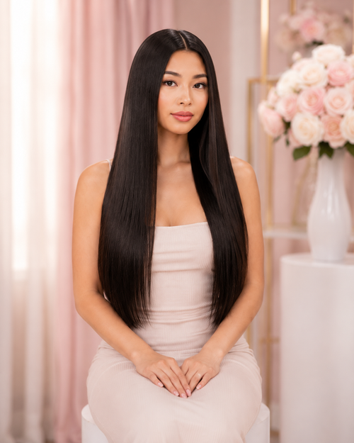 Straight Human Hair Wig – 100% Human Hair, Sleek Straight Style, Lace Front, Europe